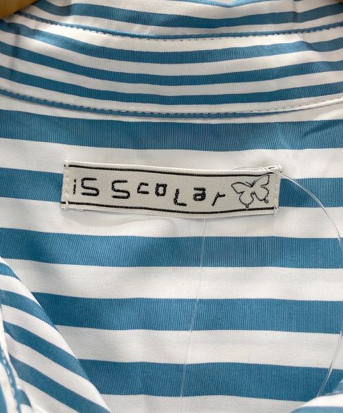 iS ScoLar（イズ スカラー）iS ScoLar (イズ スカラー) シャツワンピース ブルー×ホワイト サイズ:M 未使用品の古着・服飾アイテム