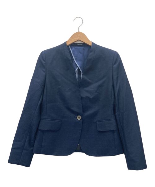 Aquascutum（アクアスキュータム）Aquascutum (アクアスキュータム) ノーカラージャケット ネイビー サイズ:8号 未使用品の古着・服飾アイテム