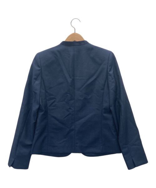 Aquascutum（アクアスキュータム）Aquascutum (アクアスキュータム) ノーカラージャケット ネイビー サイズ:8号 未使用品の古着・服飾アイテム