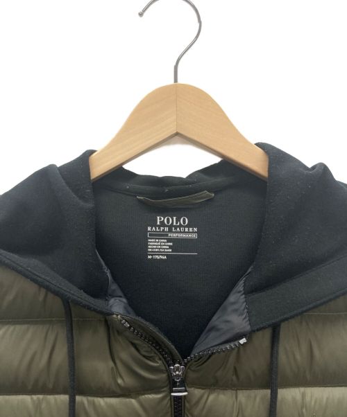 POLO RALPH LAUREN（ポロ・ラルフローレン）POLO RALPH LAUREN (ポロ・ラルフローレン) ダウンベスト カーキ×ブラック サイズ:Mの古着・服飾アイテム