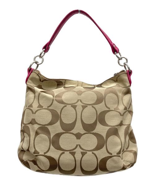 COACH（コーチ）COACH (コーチ) ショルダーバッグ ベージュ×ピンクの古着・服飾アイテム