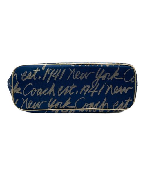 COACH（コーチ）COACH (コーチ) ショルダーバッグ ネイビー×ゴールドの古着・服飾アイテム