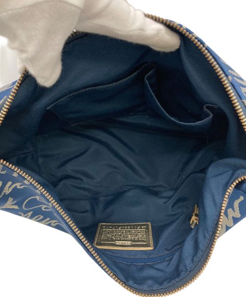 COACH（コーチ）COACH (コーチ) ショルダーバッグ ネイビー×ゴールドの古着・服飾アイテム