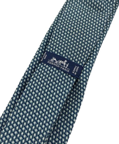 HERMES（エルメス）HERMES (エルメス) ネクタイ グリーン×ネイビー サイズ:-の古着・服飾アイテム