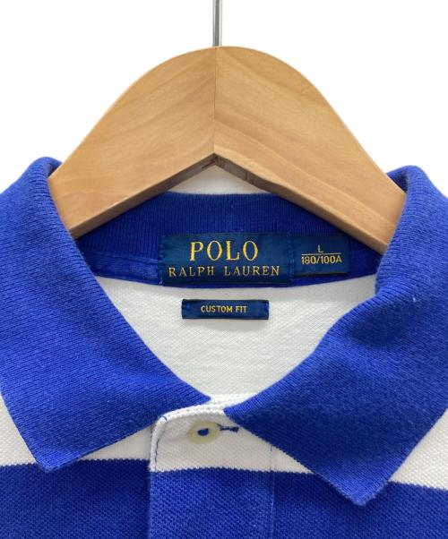 POLO RALPH LAUREN（ポロ・ラルフローレン）POLO RALPH LAUREN (ポロ・ラルフローレン) ポロシャツ ブルー×ホワイト サイズ:Lの古着・服飾アイテム