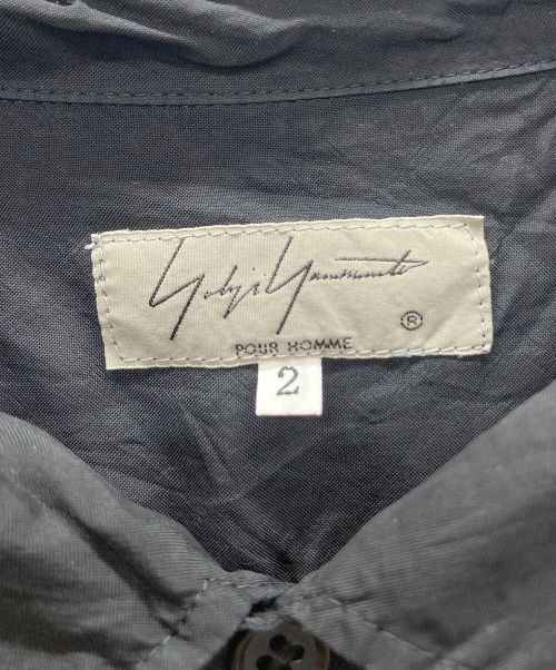 Yohji Yamamoto pour homme（ヨウジヤマモト プールオム）Yohji Yamamoto pour homme (ヨウジヤマモト プールオム) ブロードパッチワークロングシャツ ブラック サイズ:2の古着・服飾アイテム