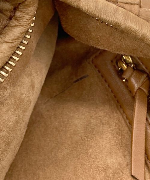 BOTTEGA VENETA（ボッテガベネタ）BOTTEGA VENETA (ボッテガベネタ) イントレチャートハンドバッグ ブラウンの古着・服飾アイテム
