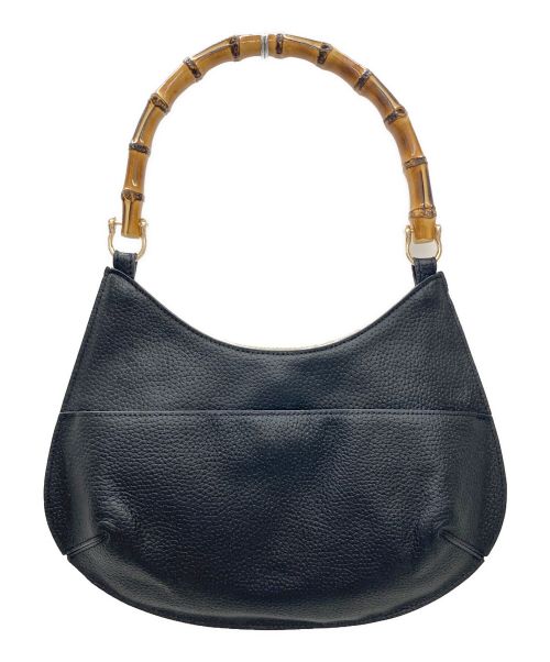 Guy Laroche（ギラロッシュ）Guy Laroche (ギラロッシュ) バンブーハンドバッグ ホワイト×ブラックの古着・服飾アイテム