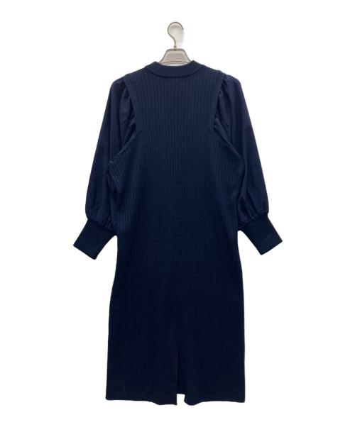 Vin（ヴィン）Vin (ヴィン) 切替ワンピース ネイビー サイズ:9の古着・服飾アイテム