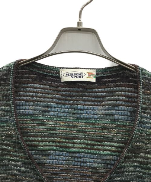 MISSONI SPORT（ミッソーニスポーツ）MISSONI SPORT (ミッソーニスポーツ) ニットカーディガン グリーン サイズ:52の古着・服飾アイテム