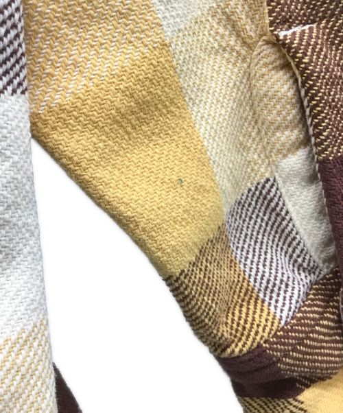 BOWWOW（バウワウ）BOWWOW (バウワウ) リペアエイジングフランネルシャツ オレンジ サイズ:XLの古着・服飾アイテム