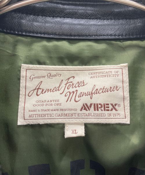 AVIREX（アヴィレックス）AVIREX (アヴィレックス) ラムレザーライダースジャケット ブラック サイズ:XLの古着・服飾アイテム