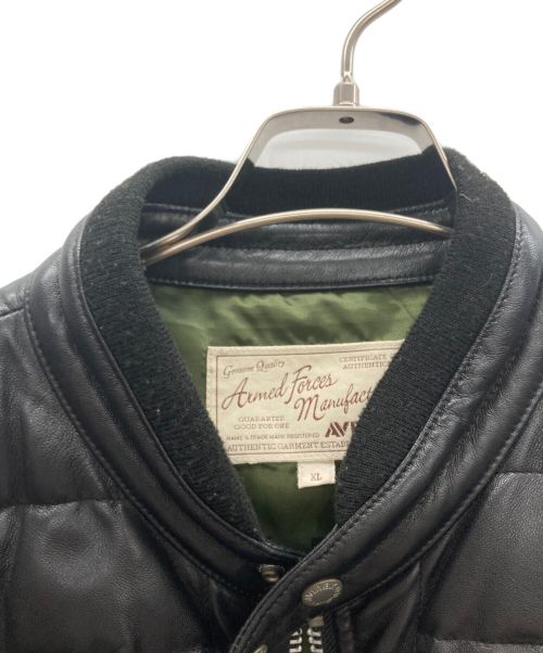 AVIREX（アヴィレックス）AVIREX (アヴィレックス) ラムレザーライダースジャケット ブラック サイズ:XLの古着・服飾アイテム