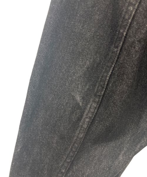 I.S. ISSEY MIYAKE（イッセイ ミヤケ）I.S. ISSEY MIYAKE (イッセイ ミヤケ) ノーカラープリーツデニムジャケット ブラック サイズ:Mの古着・服飾アイテム