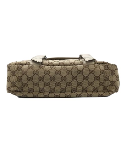 GUCCI（グッチ）GUCCI (グッチ) キャンバスショルダーバッグ ブラウン×ホワイトの古着・服飾アイテム