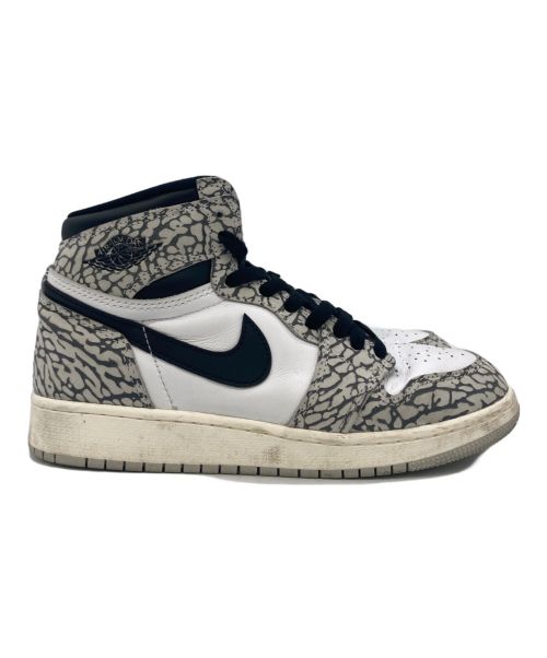 NIKE（ナイキ）NIKE (ナイキ) AIR JORDAN 1 RETRO HIGH OG GS tech grey グレー×ホワイト サイズ:23.5の古着・服飾アイテム