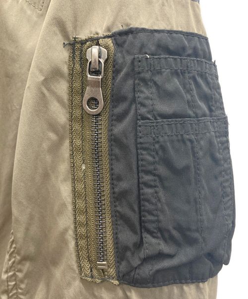 AVIREX（アヴィレックス）AVIREX (アヴィレックス) ツートーンMA-1ジャケット カーキ×ブラック サイズ:Mの古着・服飾アイテム