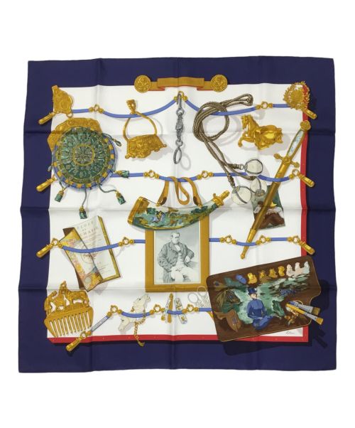 HERMES（エルメス）HERMES (エルメス) カレ90 Memoire d'Hermes ネイビーの古着・服飾アイテム