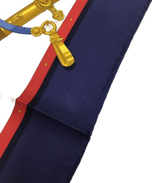 HERMES（エルメス）HERMES (エルメス) カレ90 Memoire d'Hermes ネイビーの古着・服飾アイテム