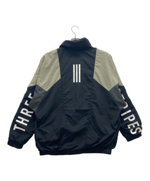 adidas（アディダス）adidas (アディダス) ウーブンジャケット カーキ×ブラック サイズ:Lの古着・服飾アイテム