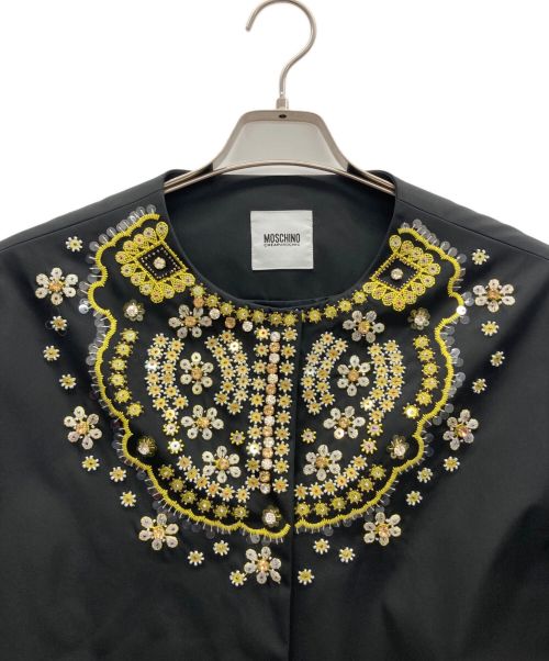 MOSCHINO CHEAP AND CHIC（モスキーノ チープアンドシック）MOSCHINO CHEAP AND CHIC (モスキーノ チープアンドシック) ノーカラーコート ブラック サイズ:USA8の古着・服飾アイテム