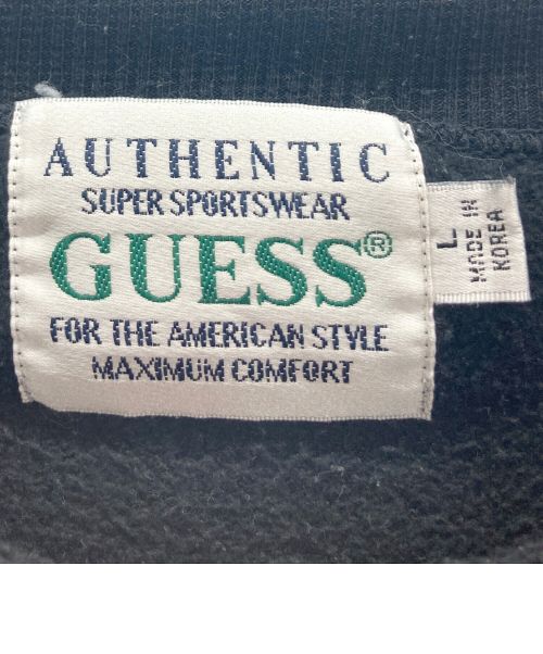 GUESS（ゲス）GUESS (ゲス) 裏起毛ロゴスウェット ブラック サイズ:Lの古着・服飾アイテム
