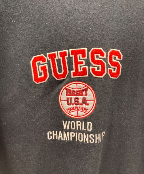 GUESS（ゲス）GUESS (ゲス) 裏起毛ロゴスウェット ブラック サイズ:Lの古着・服飾アイテム