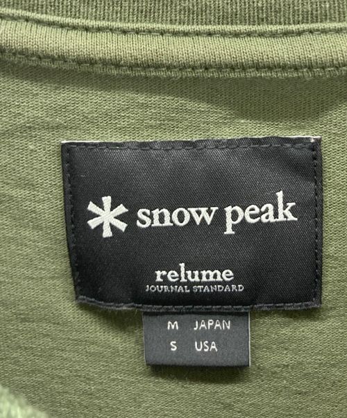 Snow peak（スノーピーク）Snow peak (スノーピーク) Tシャツ オリーブ サイズ:Mの古着・服飾アイテム