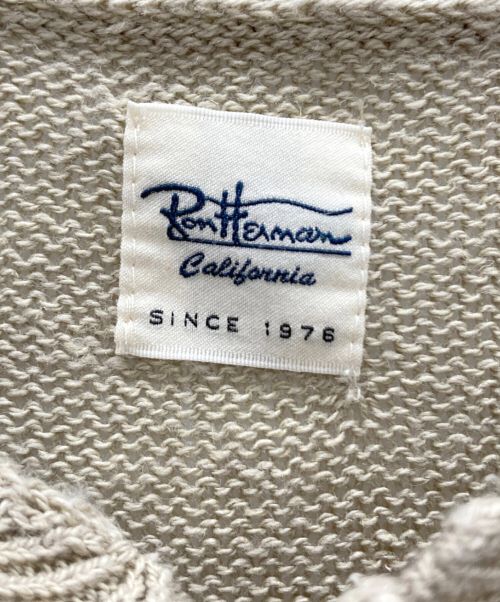 Ron Herman（ロンハーマン）Ron Herman (ロンハーマン) リネンヘンリーネックニット ベージュ サイズ:Lの古着・服飾アイテム