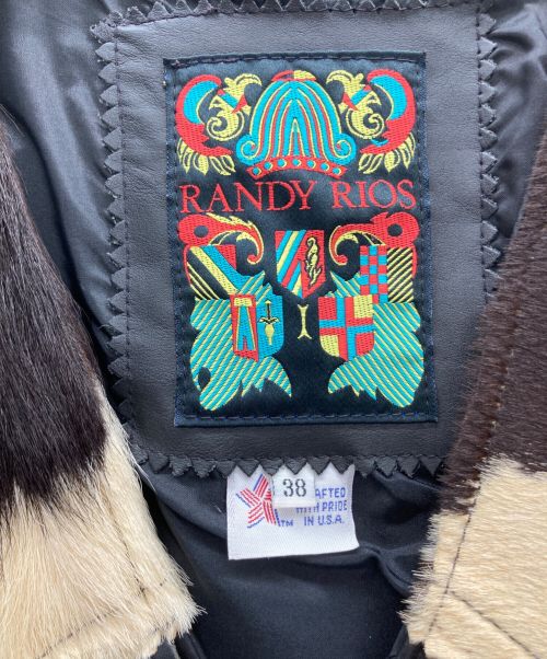 RANDY RIOS（ランディーライオス）RANDY RIOS (ランディーライオス) ウエスタンレザーベスト ブラック サイズ:38の古着・服飾アイテム