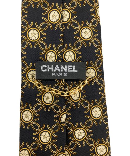 CHANEL（シャネル）CHANEL (シャネル) ネクタイ ブラック×イエロー サイズ:表記無しの古着・服飾アイテム