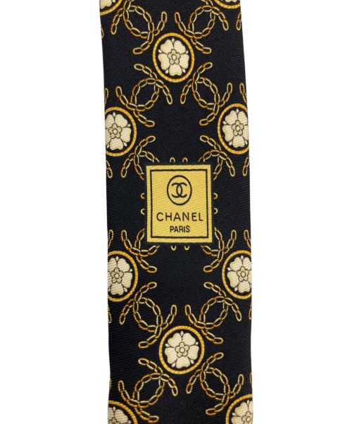 CHANEL（シャネル）CHANEL (シャネル) ネクタイ ブラック×イエロー サイズ:表記無しの古着・服飾アイテム