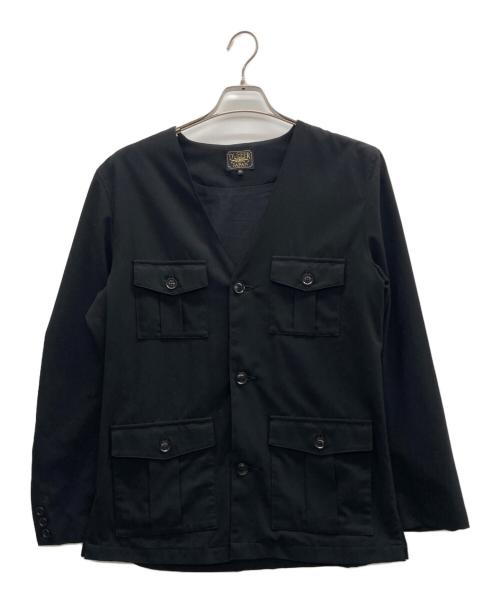 DUFFER（ダファー）DUFFER (ダファー) ノーカラージャケット ブラック サイズ:XLの古着・服飾アイテム