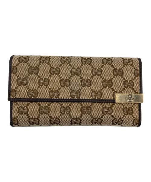 GUCCI（グッチ）GUCCI (グッチ) 長財布 ブラウンの古着・服飾アイテム