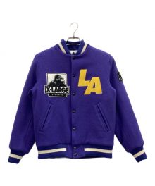 X-LARGE（エクストララージ）の古着「ウールスタジャン」｜パープル×イエロー