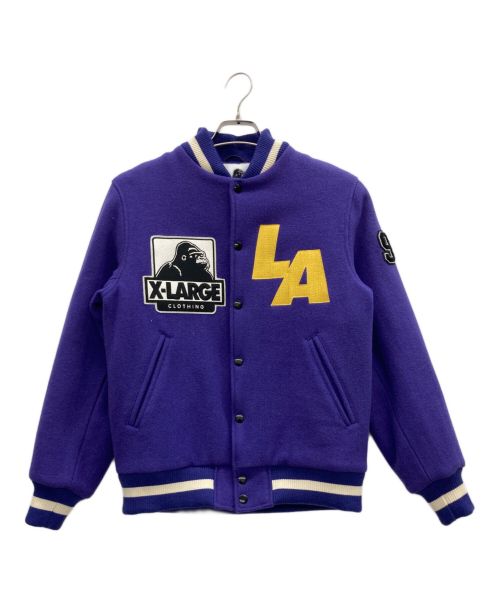 X-LARGE（エクストララージ）X-LARGE (エクストララージ) ウールスタジャン パープル×イエロー サイズ:Sの古着・服飾アイテム