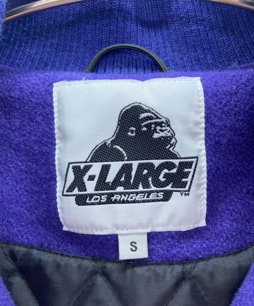 X-LARGE（エクストララージ）X-LARGE (エクストララージ) ウールスタジャン パープル×イエロー サイズ:Sの古着・服飾アイテム