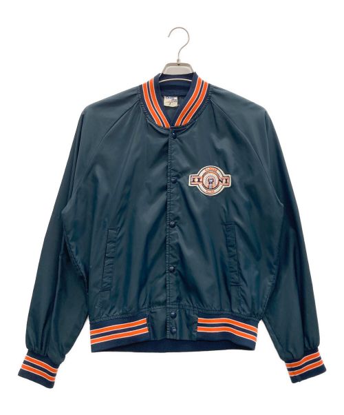 Chalk Line（チョークライン）Chalk Line (チョークライン) ナイロンスタジャン ネイビー×オレンジ サイズ:Lの古着・服飾アイテム