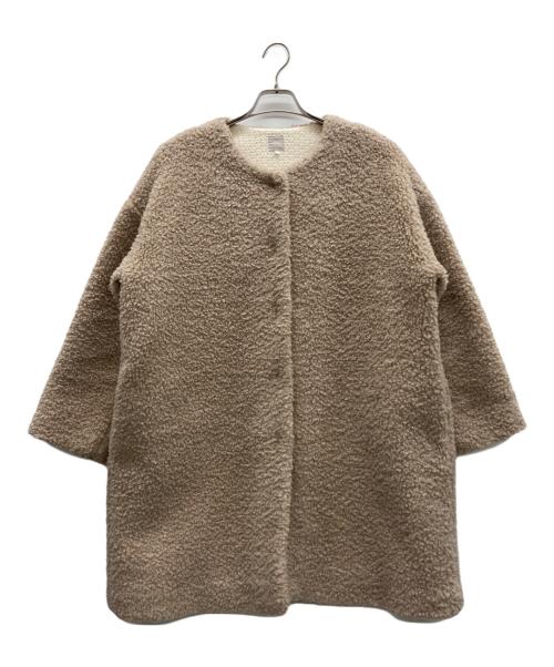 TSUHARU by samansa Mos2（ツハル バイ サマンサモスモス）TSUHARU by samansa Mos2 (ツハル バイ サマンサモスモス) ノーカラーボアコート ベージュ サイズ:Fの古着・服飾アイテム