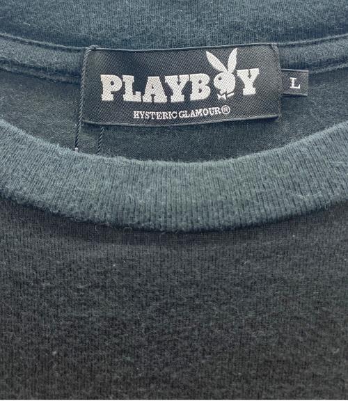 Hysteric Glamour（ヒステリックグラマー）Hysteric Glamour (ヒステリックグラマー) PLAY BOY (プレイボーイ) Tシャツ ブラック×レッド サイズ:Lの古着・服飾アイテム