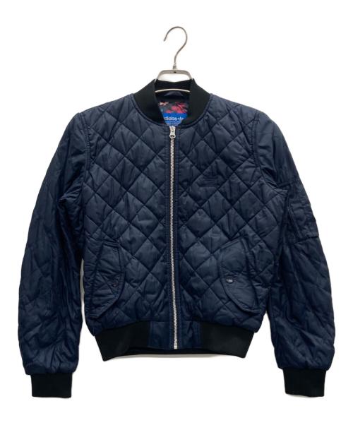 adidas（アディダス）adidas (アディダス) WMNS QUILTED BOMBER JACKET ブルー サイズ:Sの古着・服飾アイテム