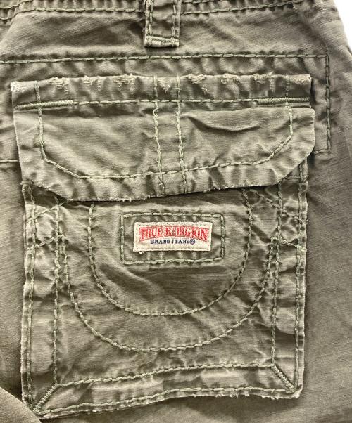 TRUE RELIGION（トゥルー レリジョン）TRUE RELIGION (トゥルー レリジョン) デニムハーフパンツ オリーブ サイズ:30の古着・服飾アイテム