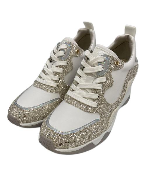 +DIANA（プラスダイアナ）+DIANA (プラスダイアナ) IF 46545 ホワイトグリッター サイズ:23.5の古着・服飾アイテム