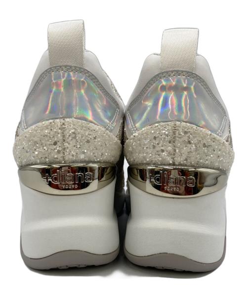 +DIANA（プラスダイアナ）+DIANA (プラスダイアナ) IF 46545 ホワイトグリッター サイズ:23.5の古着・服飾アイテム