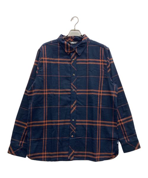THE NORTH FACE（ザ ノース フェイス）THE NORTH FACE (ザ ノース フェイス) チェックシャツ ネイビー×オレンジ サイズ:XLの古着・服飾アイテム