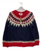 CANADIAN SWEATERカナディアンセーター）の古着「ウールニットジップカーディガン」｜レッド×ネイビー