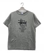 Champion×stussyチャンピオン×ステューシー）の古着「ロゴプリントTシャツ」｜グレー