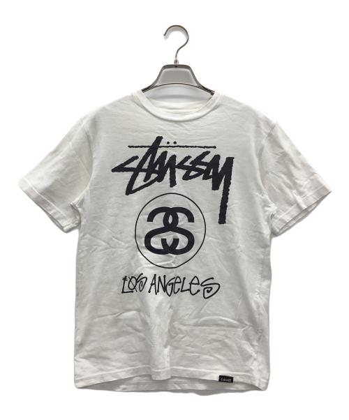stussy（ステューシー）stussy (ステューシー) Schott (ショット) 半袖Tシャツ ホワイト×ブラック サイズ:Sの古着・服飾アイテム