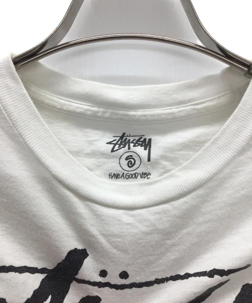 stussy（ステューシー）stussy (ステューシー) Schott (ショット) 半袖Tシャツ ホワイト×ブラック サイズ:Sの古着・服飾アイテム