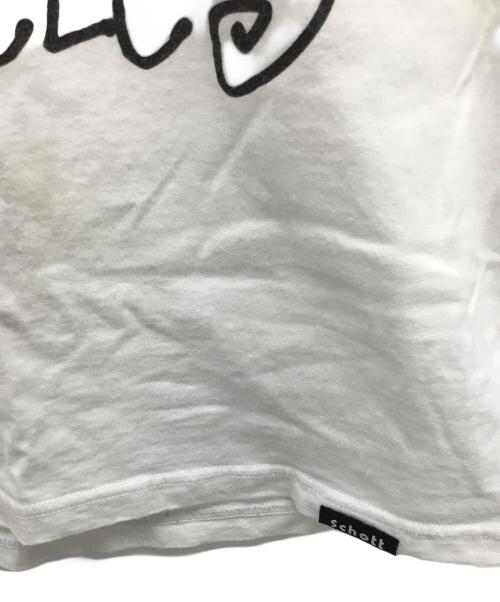 stussy（ステューシー）stussy (ステューシー) Schott (ショット) 半袖Tシャツ ホワイト×ブラック サイズ:Sの古着・服飾アイテム